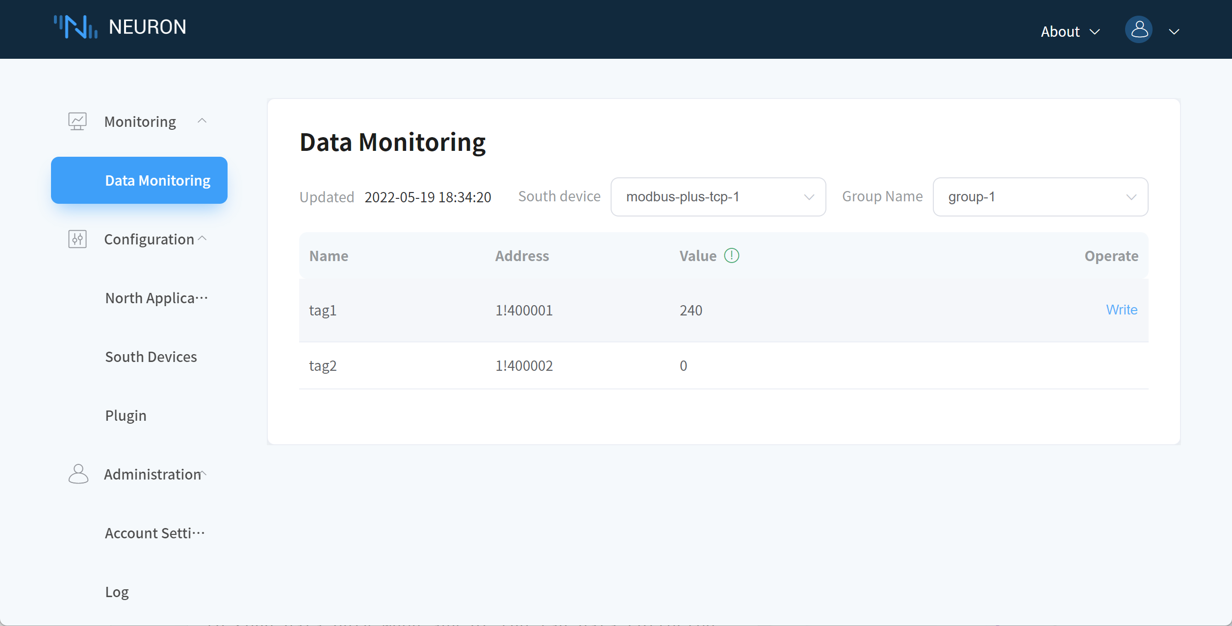 Stream processing of data collected by Neuron using eKuiper eKuiper