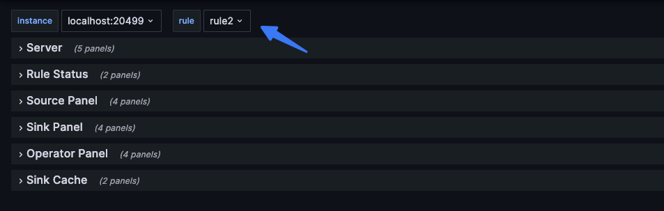 Pick metrics in grafana